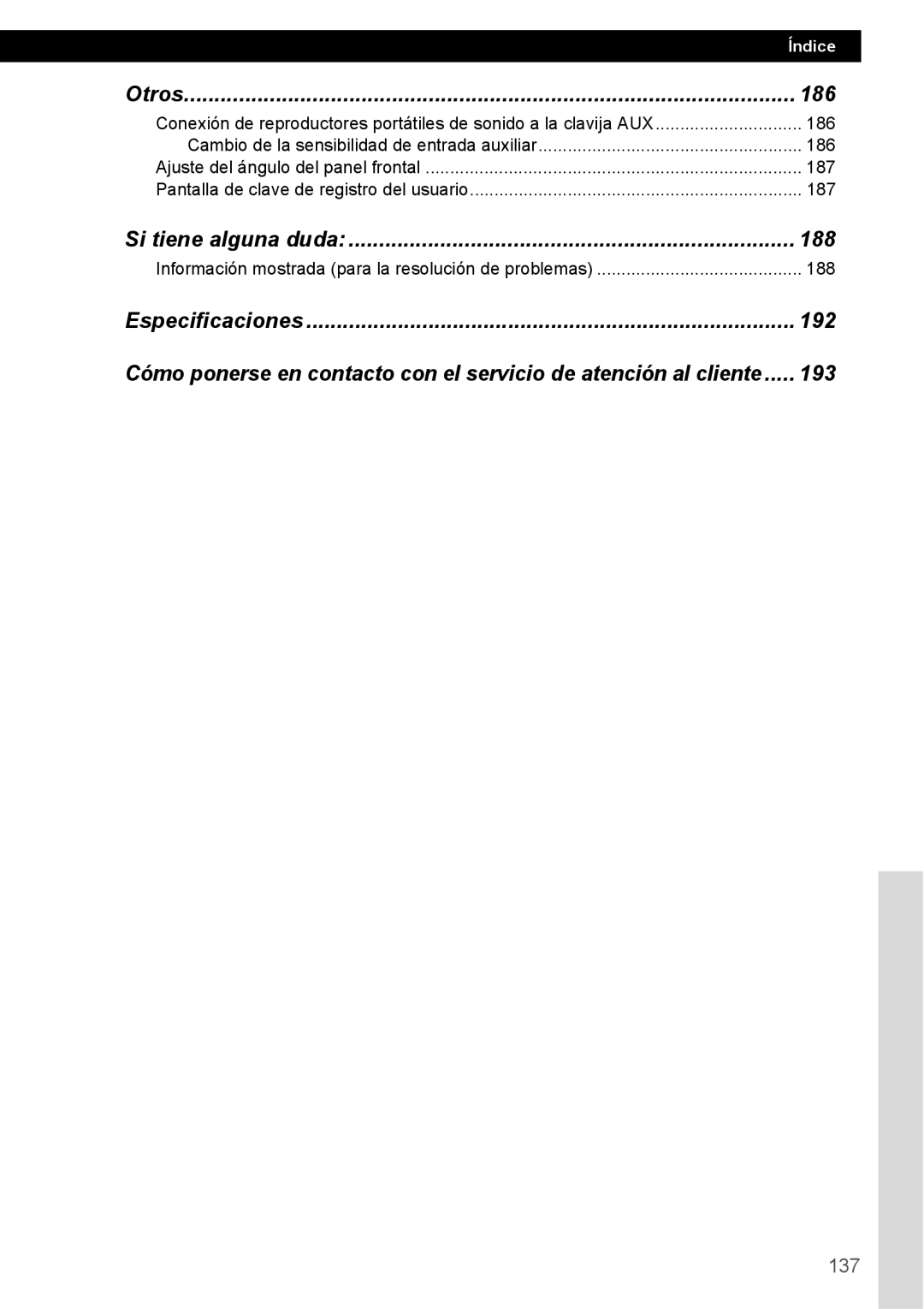 Eclipse - Fujitsu Ten CD4000 manual 186, 188, 192, 193, 137 