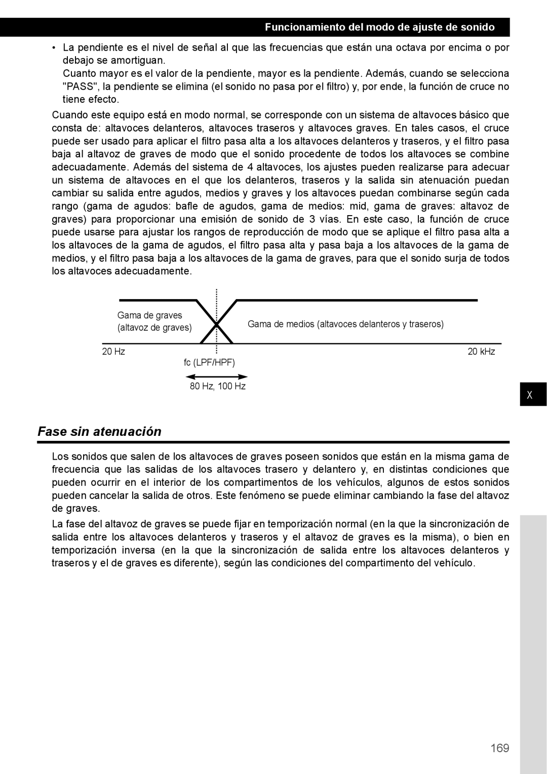 Eclipse - Fujitsu Ten CD4000 manual Fase sin atenuación, 169 