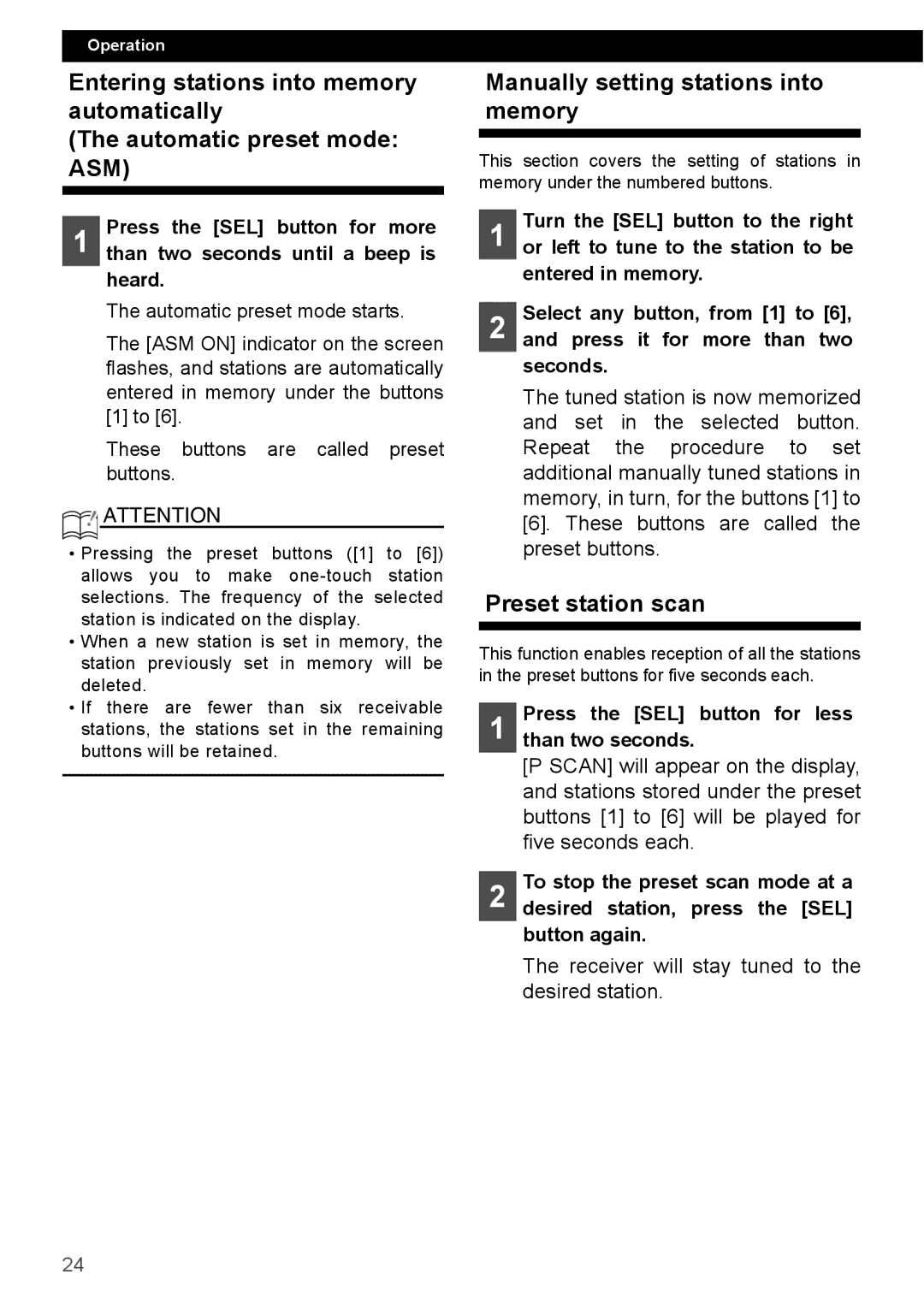 Eclipse - Fujitsu Ten CD4000 manual Manually setting stations into memory, Preset station scan 