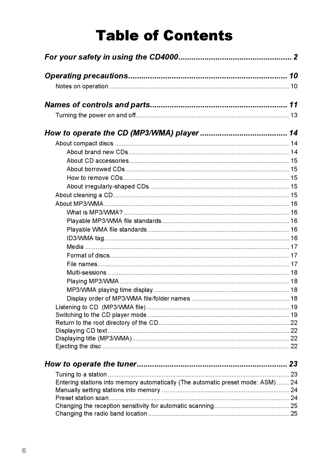 Eclipse - Fujitsu Ten CD4000 manual How to operate the CD MP3/WMA player, Turning the power on and off 