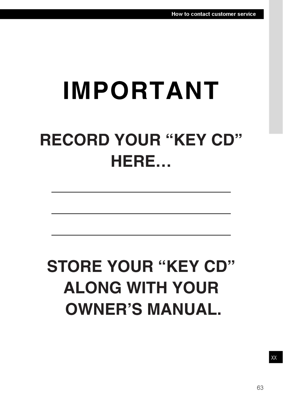 Eclipse - Fujitsu Ten CD4000 manual Record Your KEY CD HERE… Store Your KEY CD 