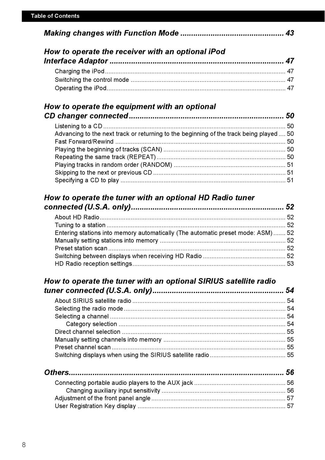 Eclipse - Fujitsu Ten CD4000 manual How to operate the receiver with an optional iPod 