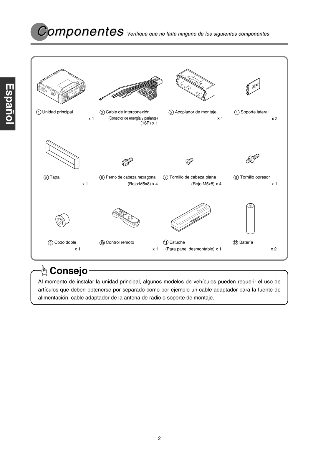 Eclipse - Fujitsu Ten CD5000, CD4000 installation manual Consejo 