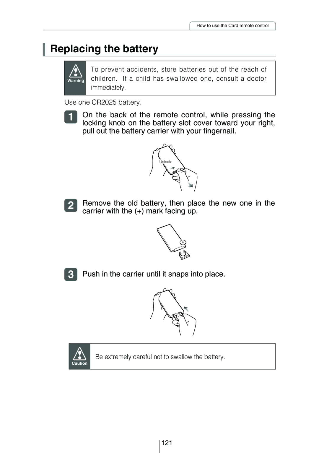 Eclipse - Fujitsu Ten CD5444 owner manual Replacing the battery 