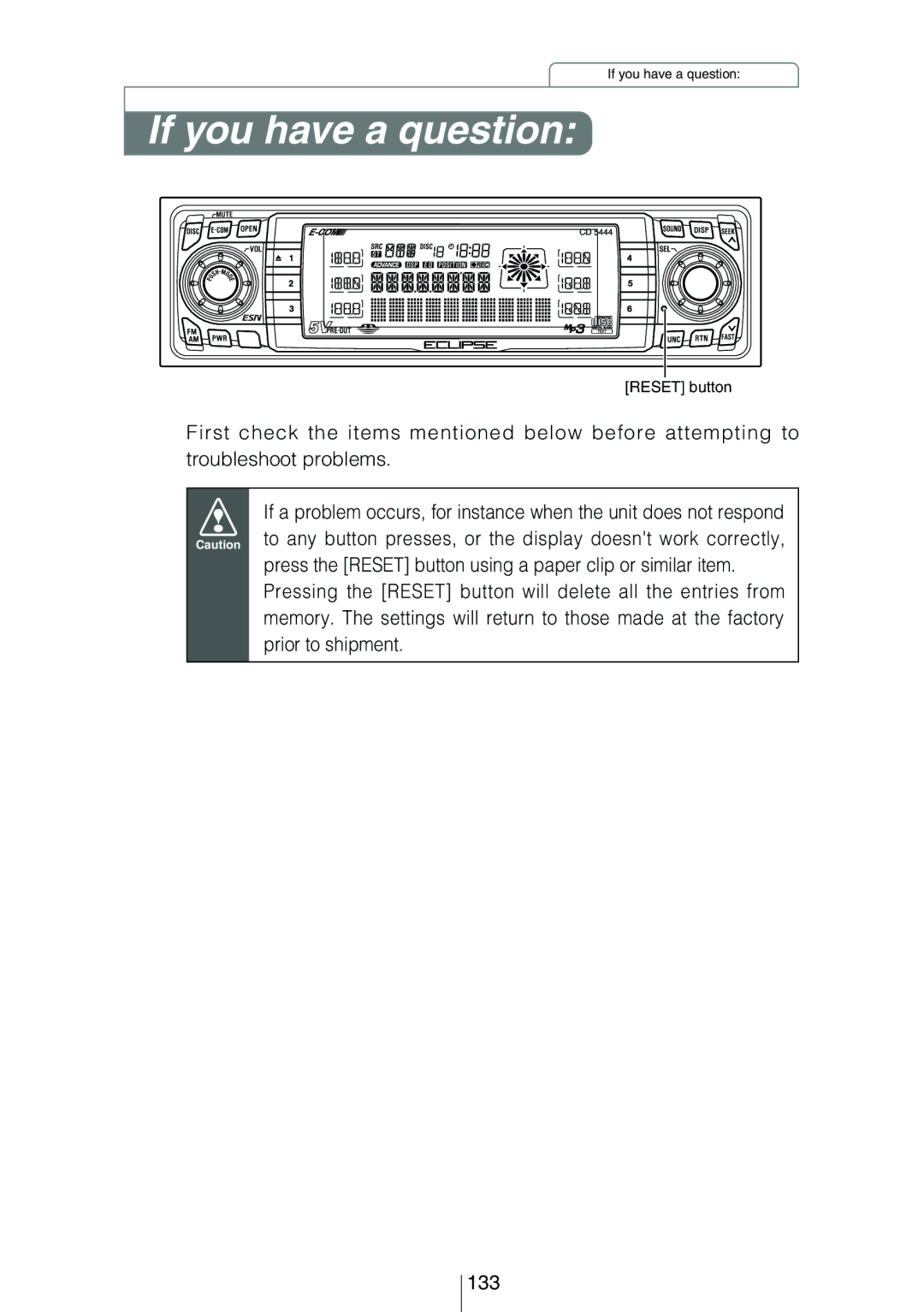 Eclipse - Fujitsu Ten CD5444 owner manual If you have a question 