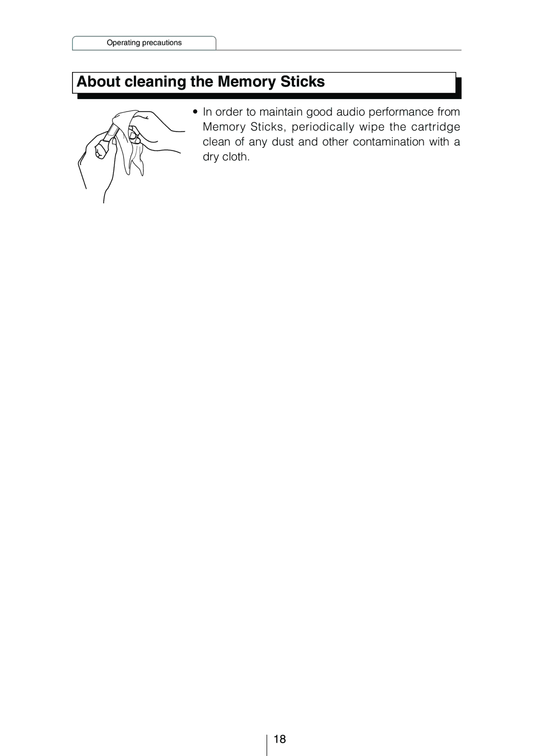 Eclipse - Fujitsu Ten CD5444 owner manual About cleaning the Memory Sticks 