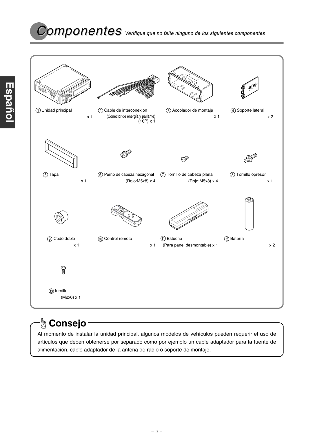 Eclipse - Fujitsu Ten CD7000 installation manual Consejo 