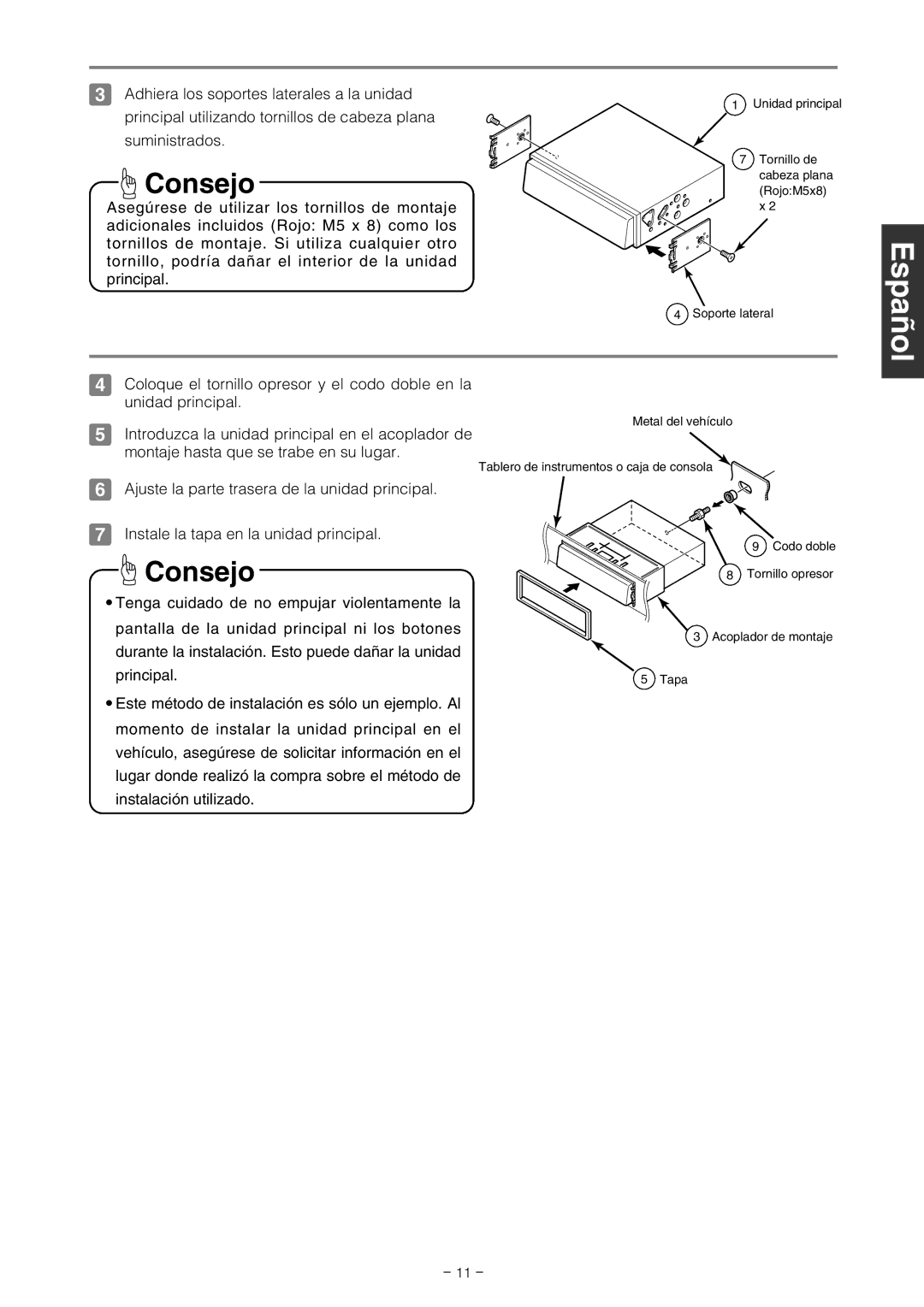 Eclipse - Fujitsu Ten CD7000 installation manual Deutsch Español 