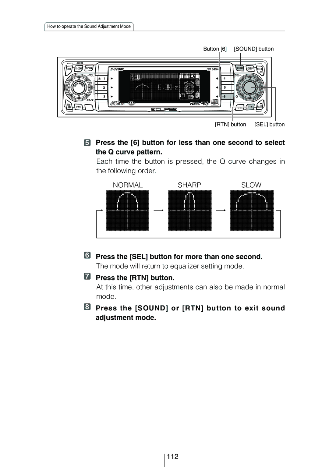 Eclipse - Fujitsu Ten CD8454 owner manual 112 