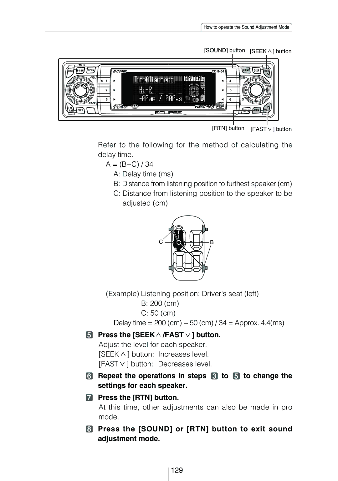 Eclipse - Fujitsu Ten CD8454 owner manual 129 