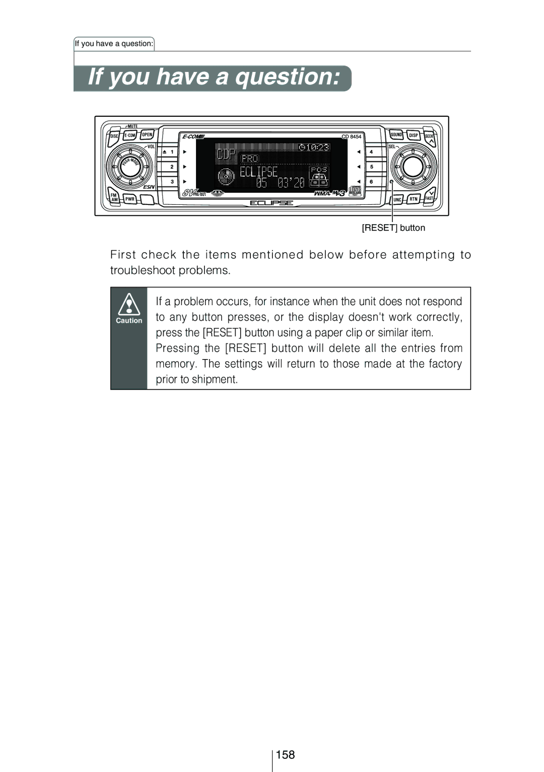 Eclipse - Fujitsu Ten CD8454 owner manual If you have a question 