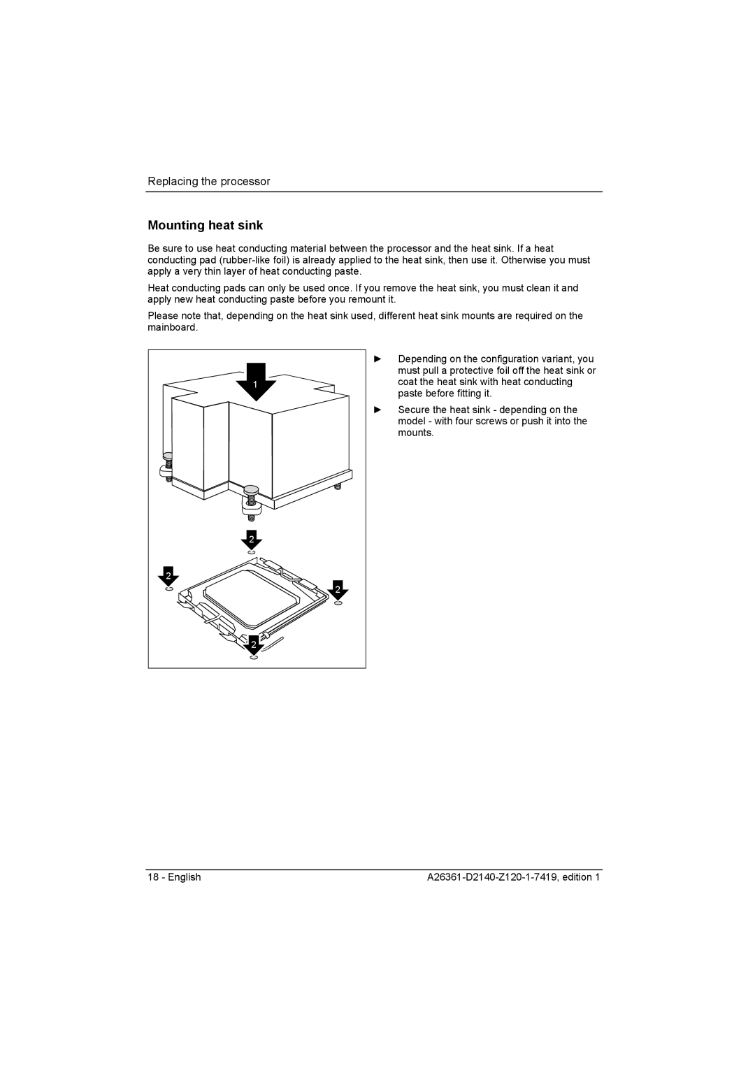 Eclipse - Fujitsu Ten D2140 technical manual Mounting heat sink 