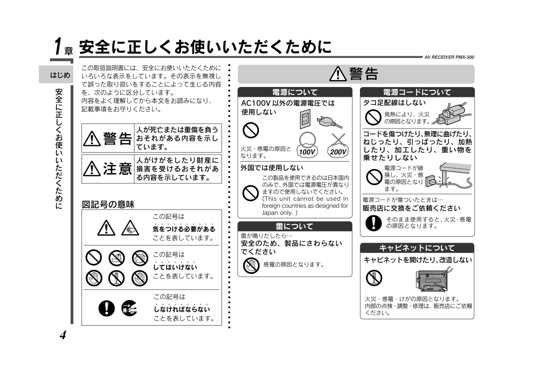 Eclipse - Fujitsu Ten PMX-300 manual 安全に正しくお使いいただくために 