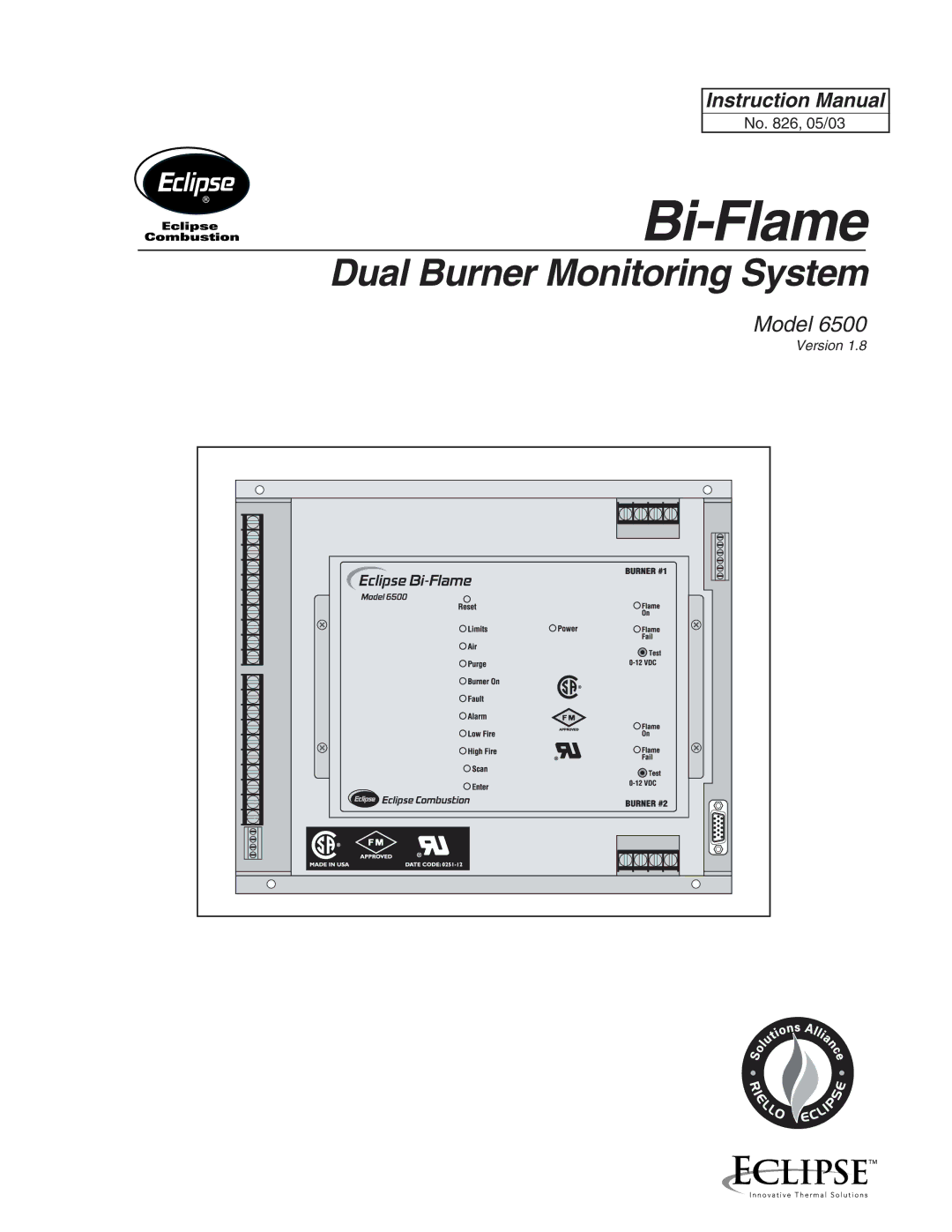 Eclipse Combustion 6500 instruction manual Bi-Flame 