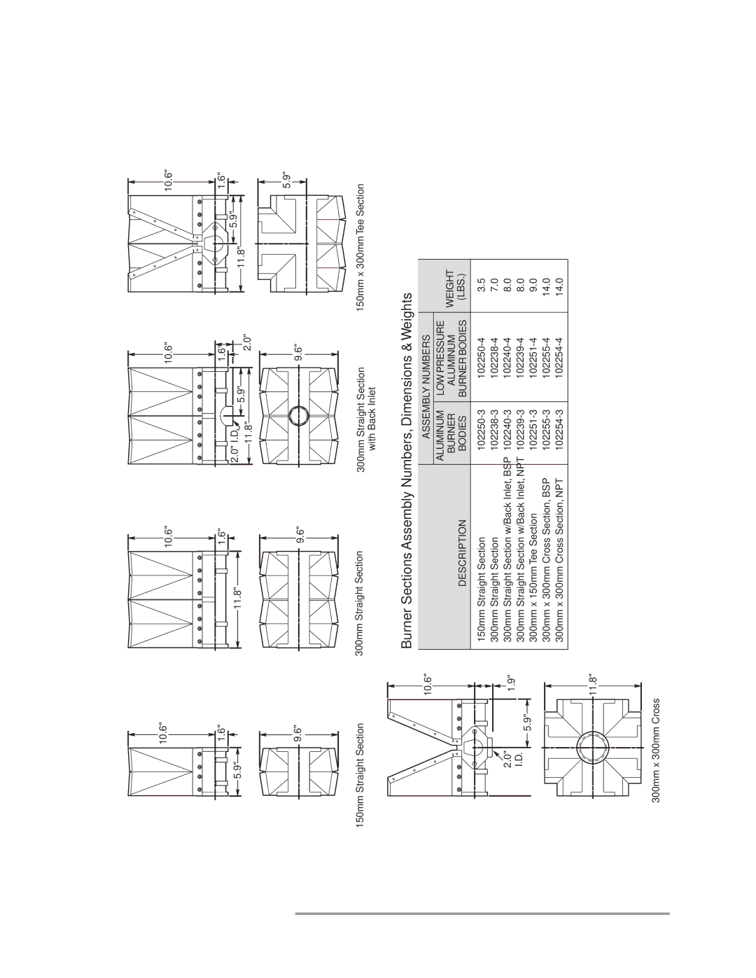 Eclipse Combustion AH-MA manual 150mm Straight Section With Back Inlet 