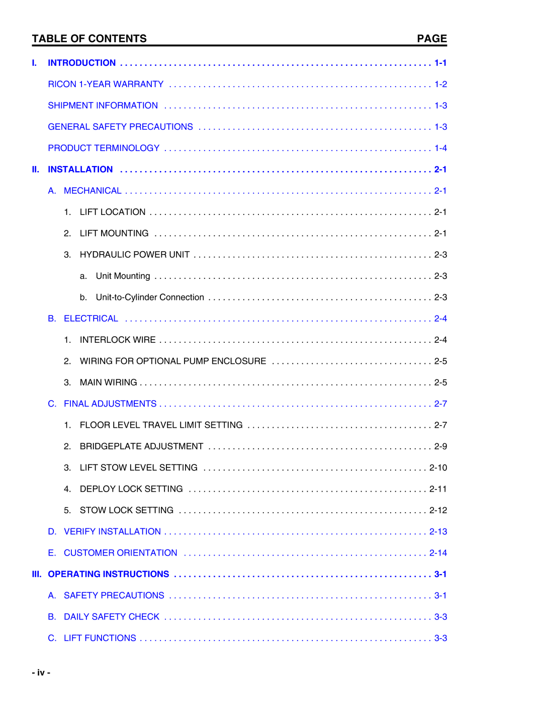 Eclipse Combustion F8000 owner manual Table of Contents 