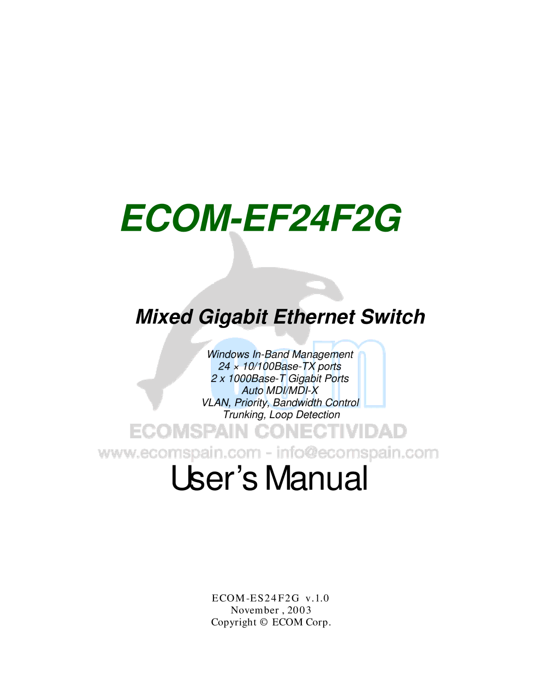 Ecom Instruments ECOM-EF24F2G user manual 