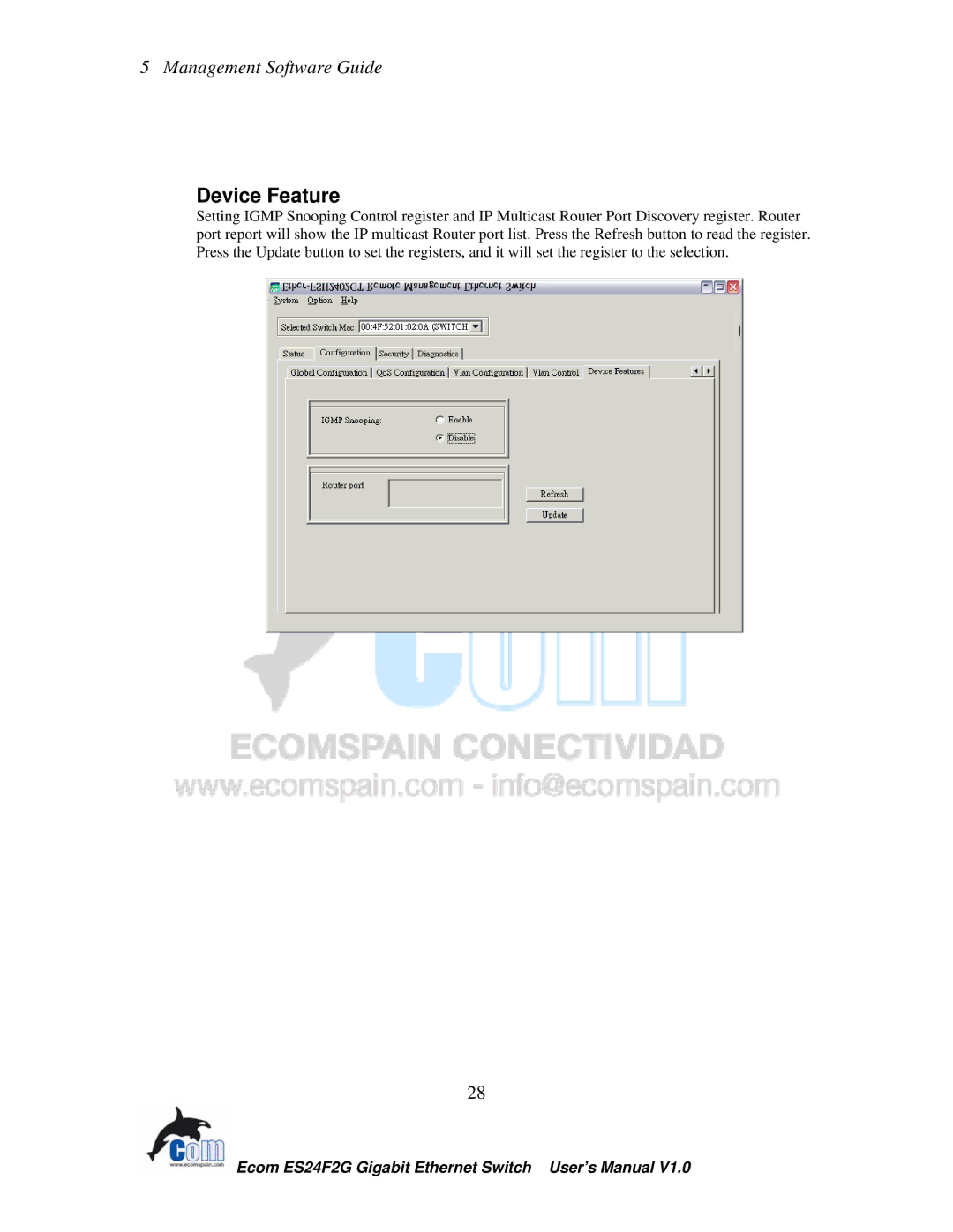 Ecom Instruments ECOM-EF24F2G user manual Device Feature 