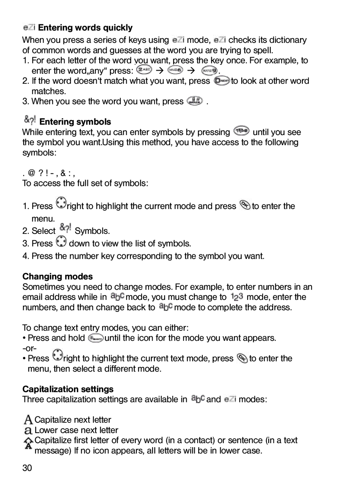 Ecom Instruments Ex-CDMA 02 manual Entering words quickly 