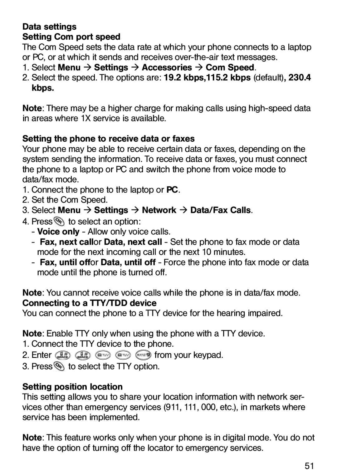 Ecom Instruments Ex-CDMA 02 manual Data settings Setting Com port speed 