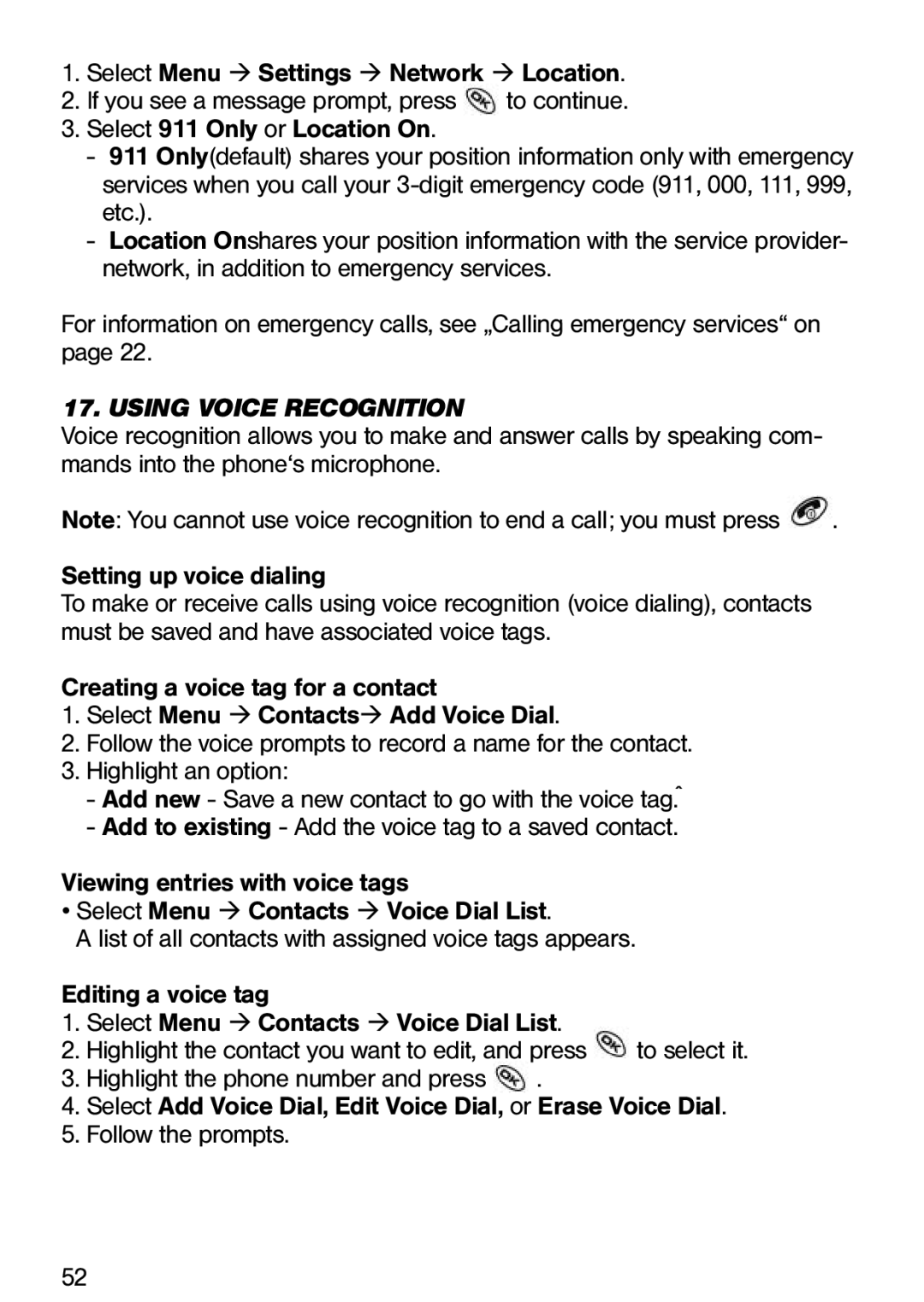 Ecom Instruments Ex-CDMA 02 manual Using Voice Recognition 