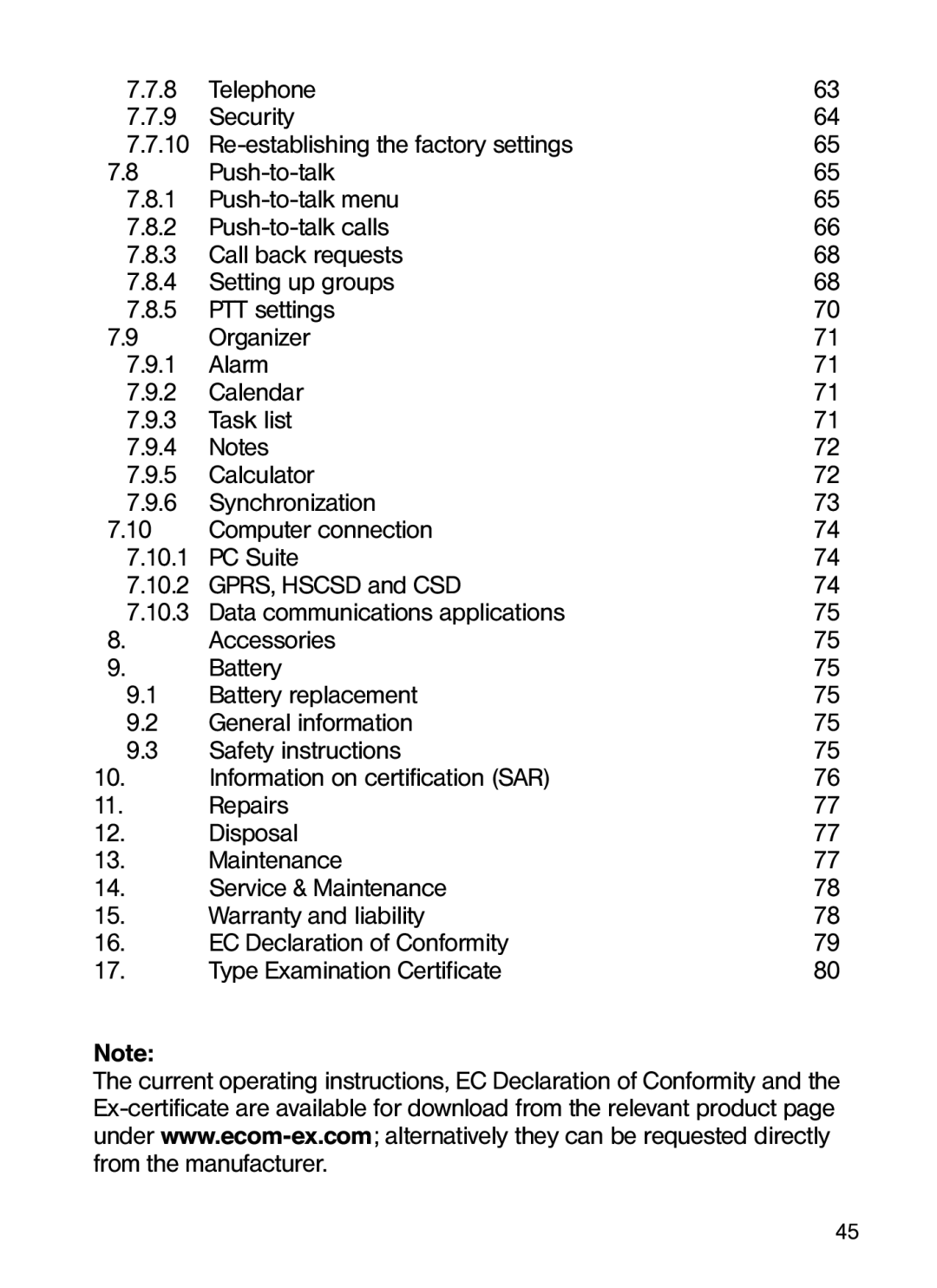 Ecom Instruments Ex-GSM 01 EU operating instructions 