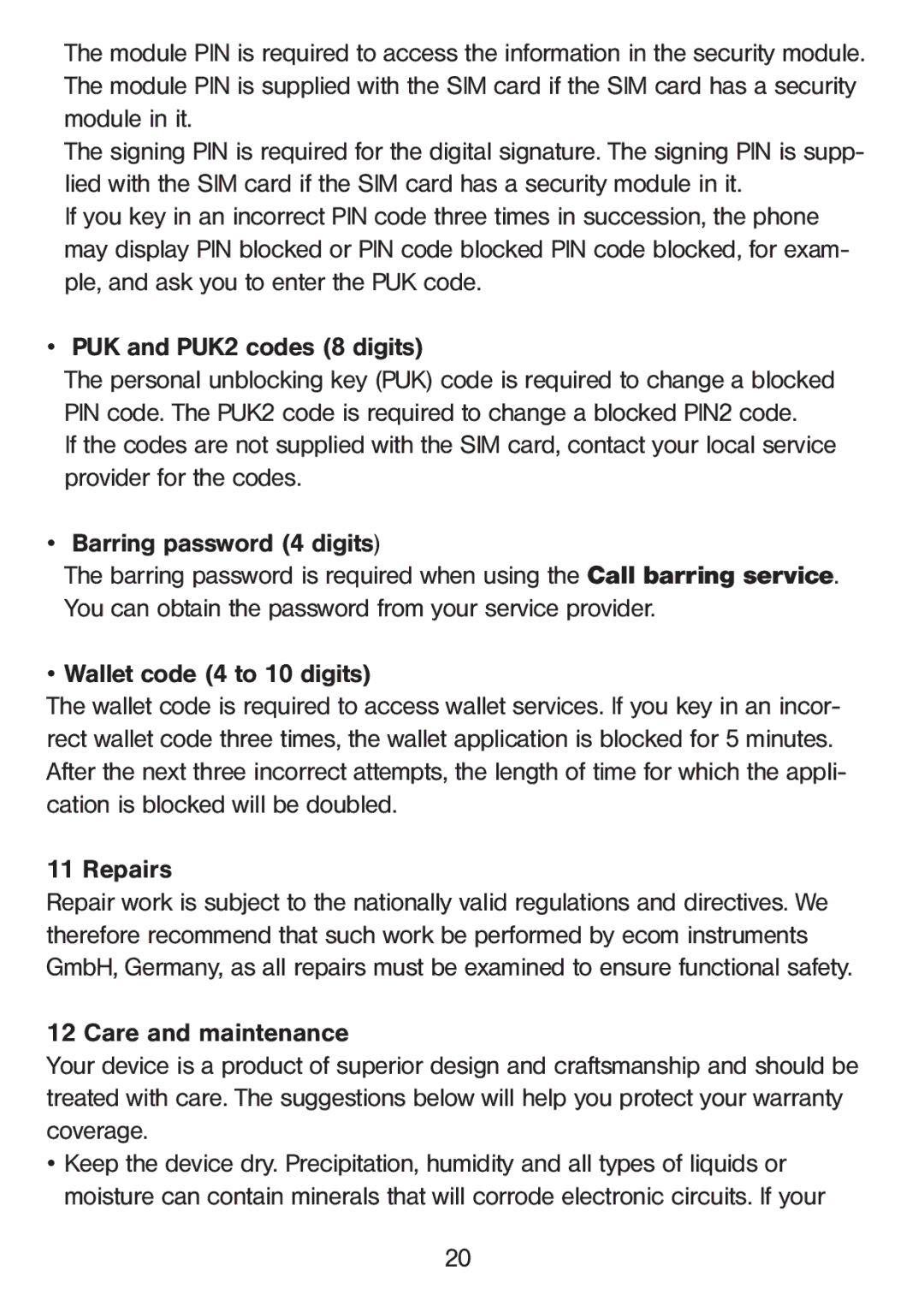 Ecom Instruments Ex-GSM 01 manual 