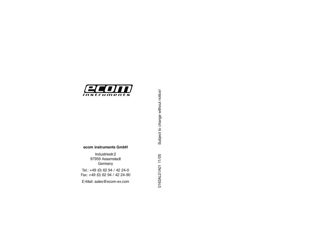 Ecom Instruments Ex-GSM 01 manual 