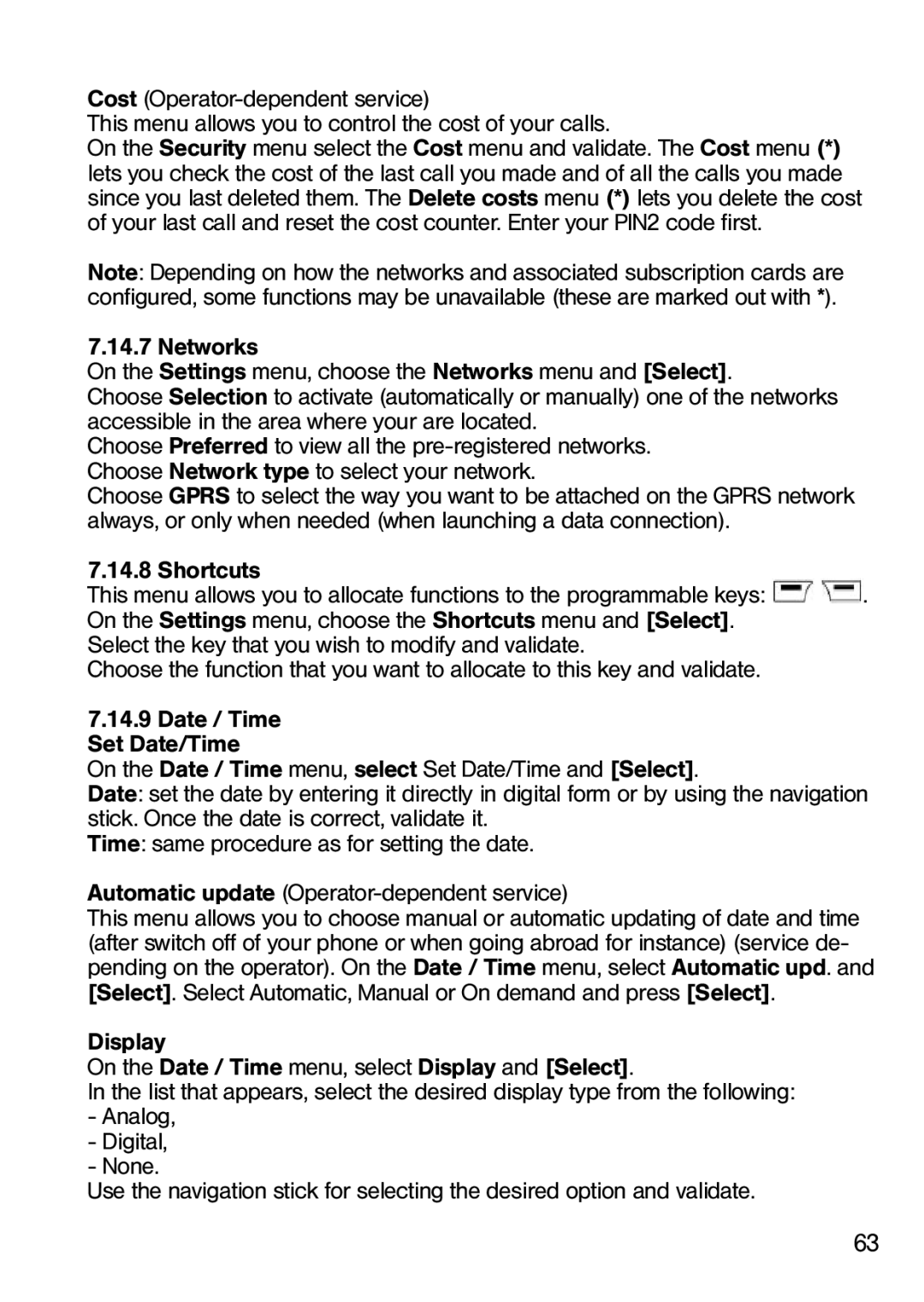 Ecom Instruments Ex-Handy 05 operating instructions Shortcuts 