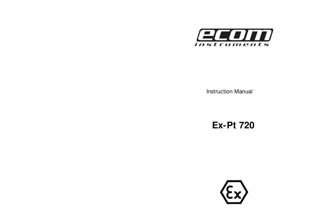 Ecom Instruments Ex-Pt 720 instruction manual 