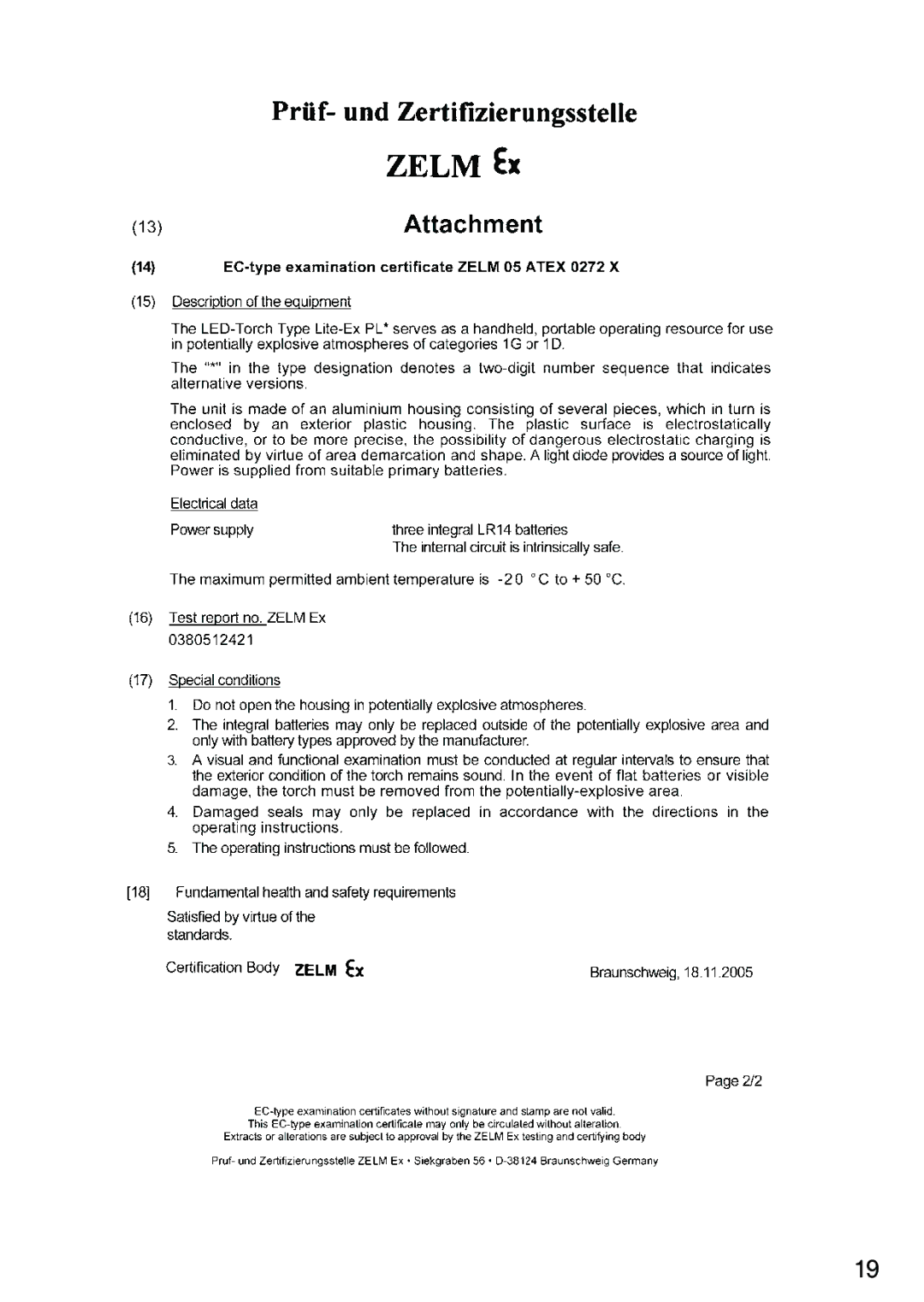 Ecom Instruments Lite-Ex PL 30 operating instructions 