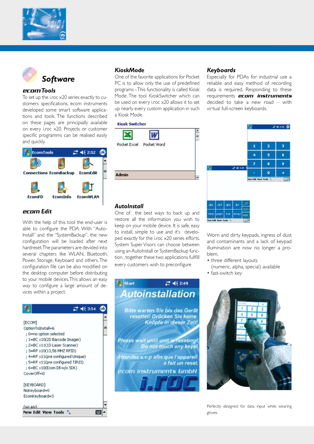 Ecom Instruments X20 dimensions Software 