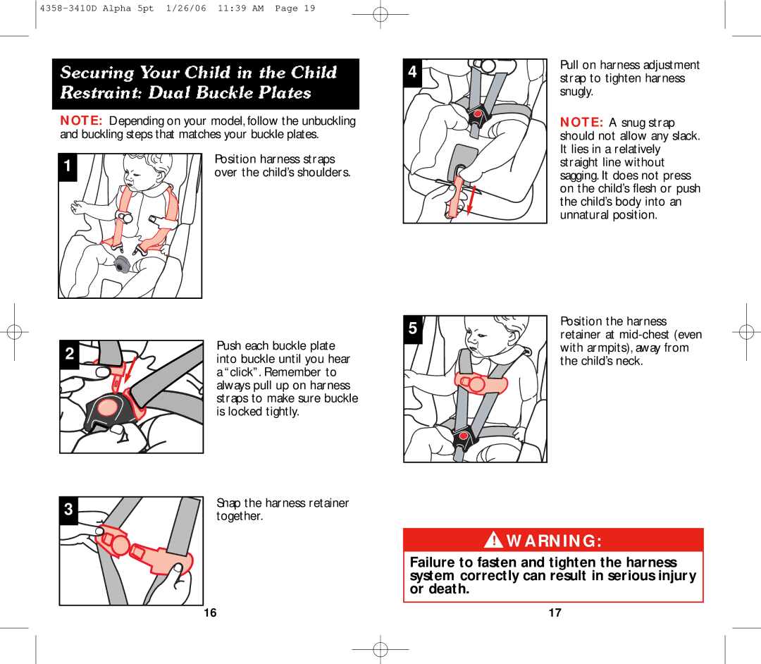 Eddie Bauer 22-750 manual Push each buckle plate, Click. Remember to, Is locked tightly 