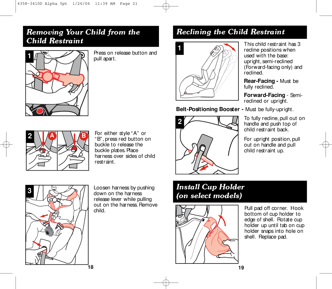 Eddie Bauer 22-750 manual Rear-Facing Must be, Belt-Positioning Booster Must be fully-upright 