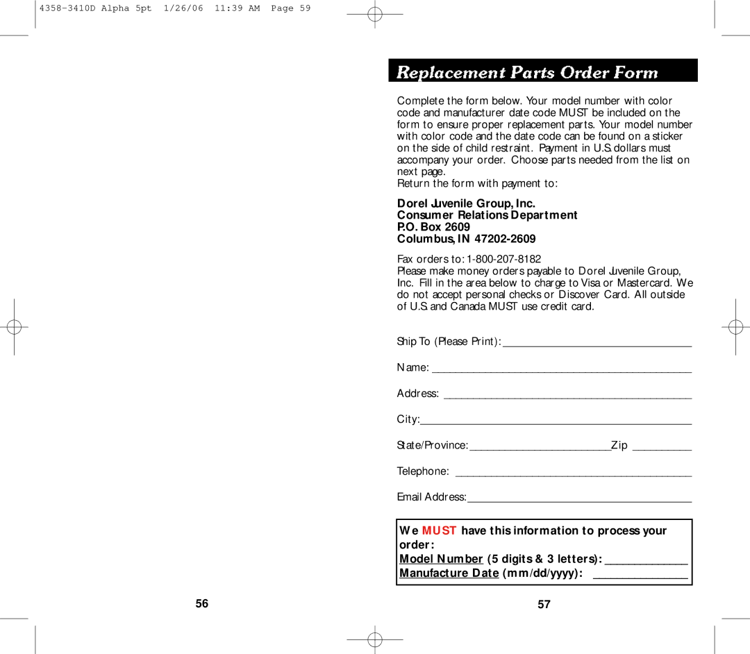 Eddie Bauer 22-750 manual Fax orders to 