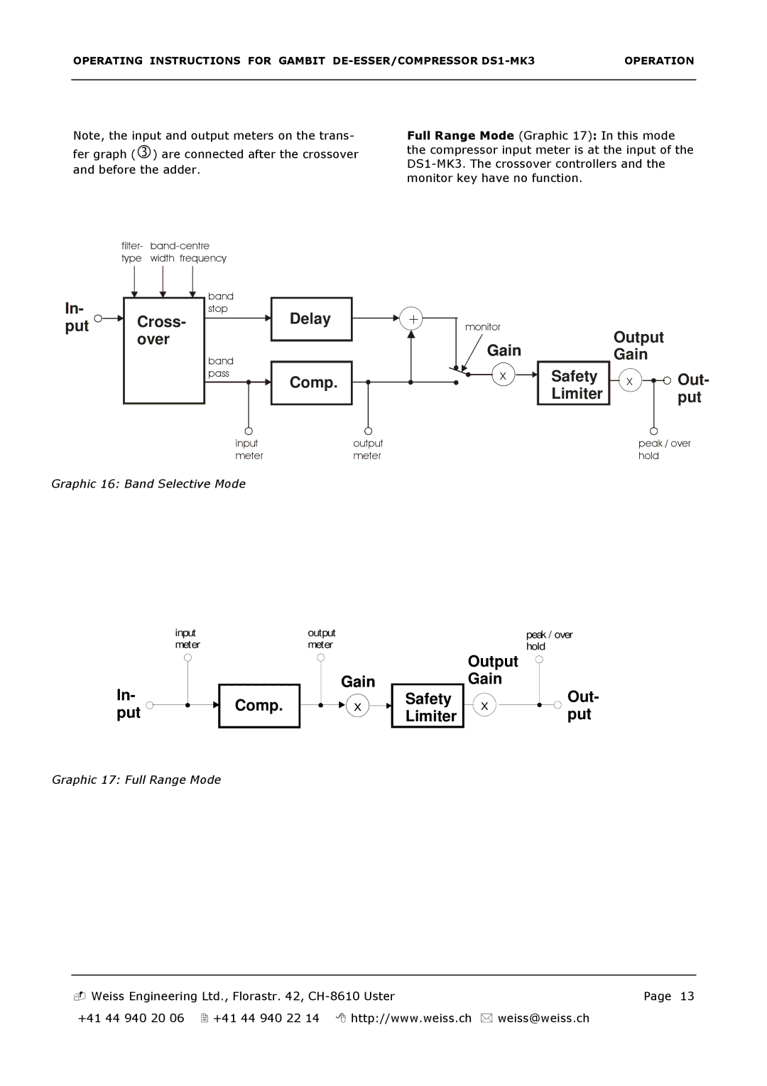 Edelweiss DS1-MK3 manual In-stop Put Cross- over 