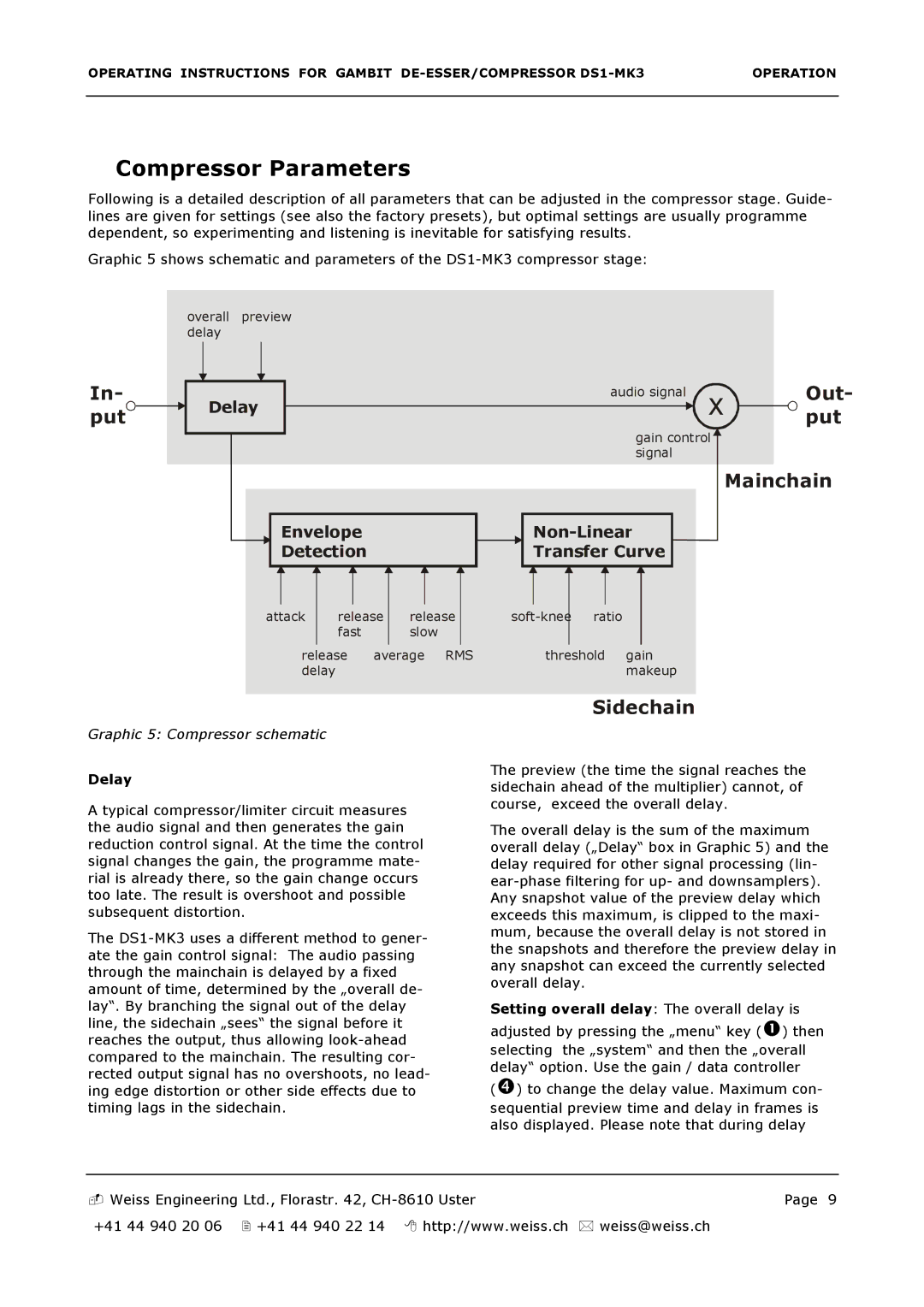 Edelweiss DS1-MK3 manual Compressor Parameters, Mainchain 