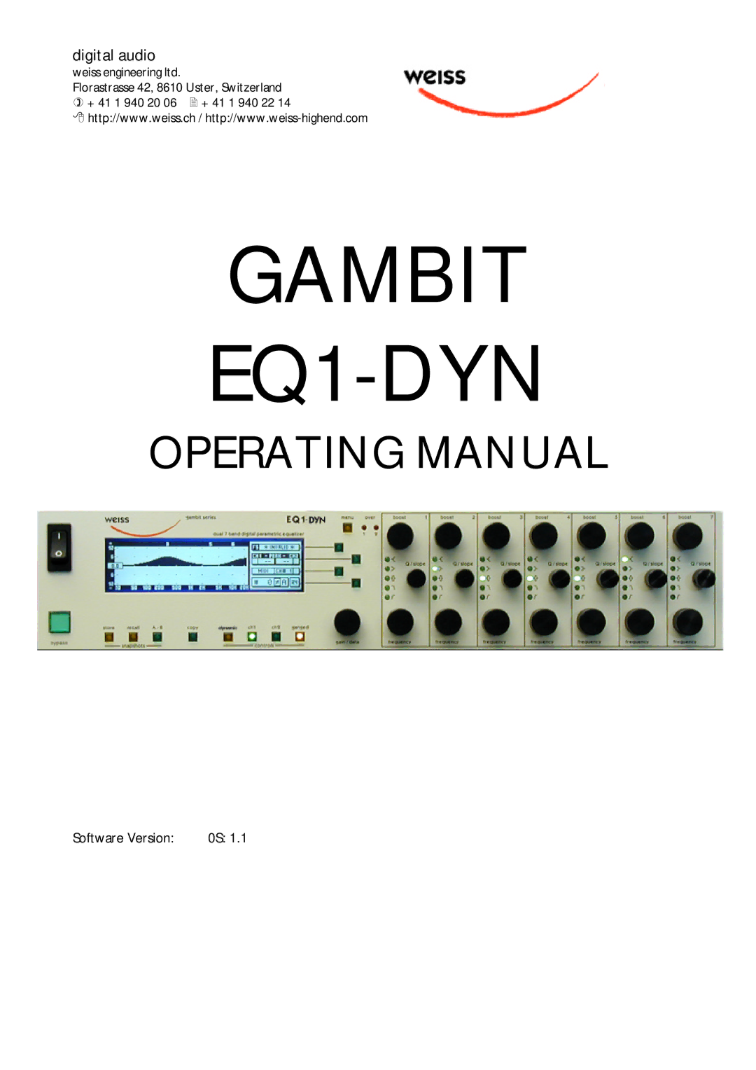 Edelweiss manual Gambit EQ1-DYN 