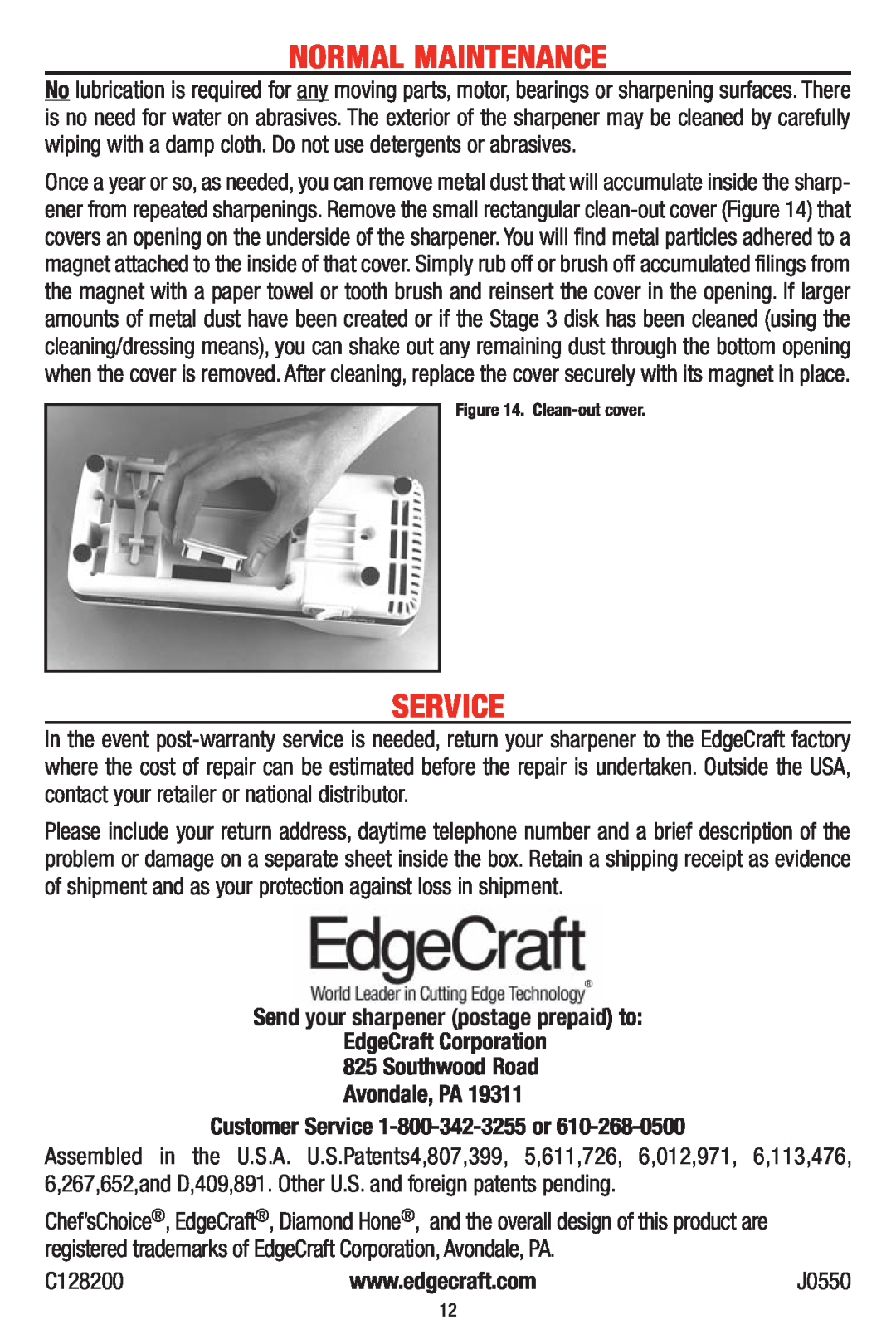 Edge Craft 120 manual Normal Maintenance, Southwood Road Avondale, PA Customer Service 1-800-342-3255 or 