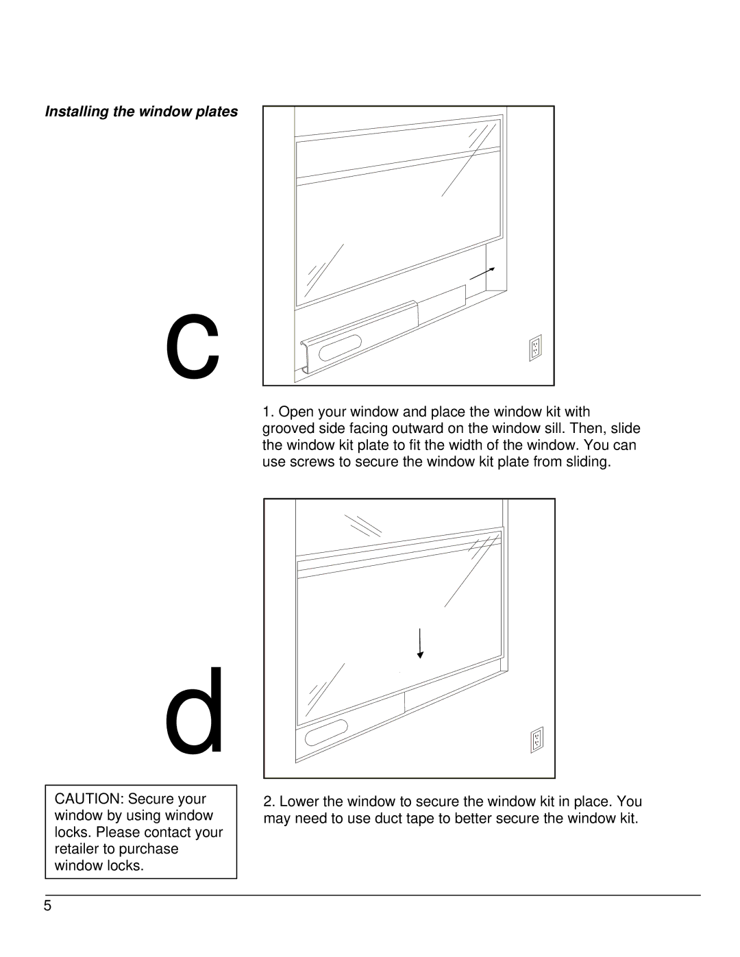 EdgeStar AP10001B owner manual Installing the window plates 