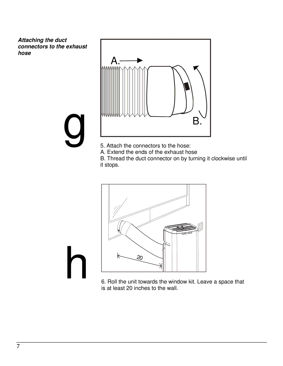 EdgeStar AP12005ECO owner manual Attaching the duct connectors to the exhaust hose 