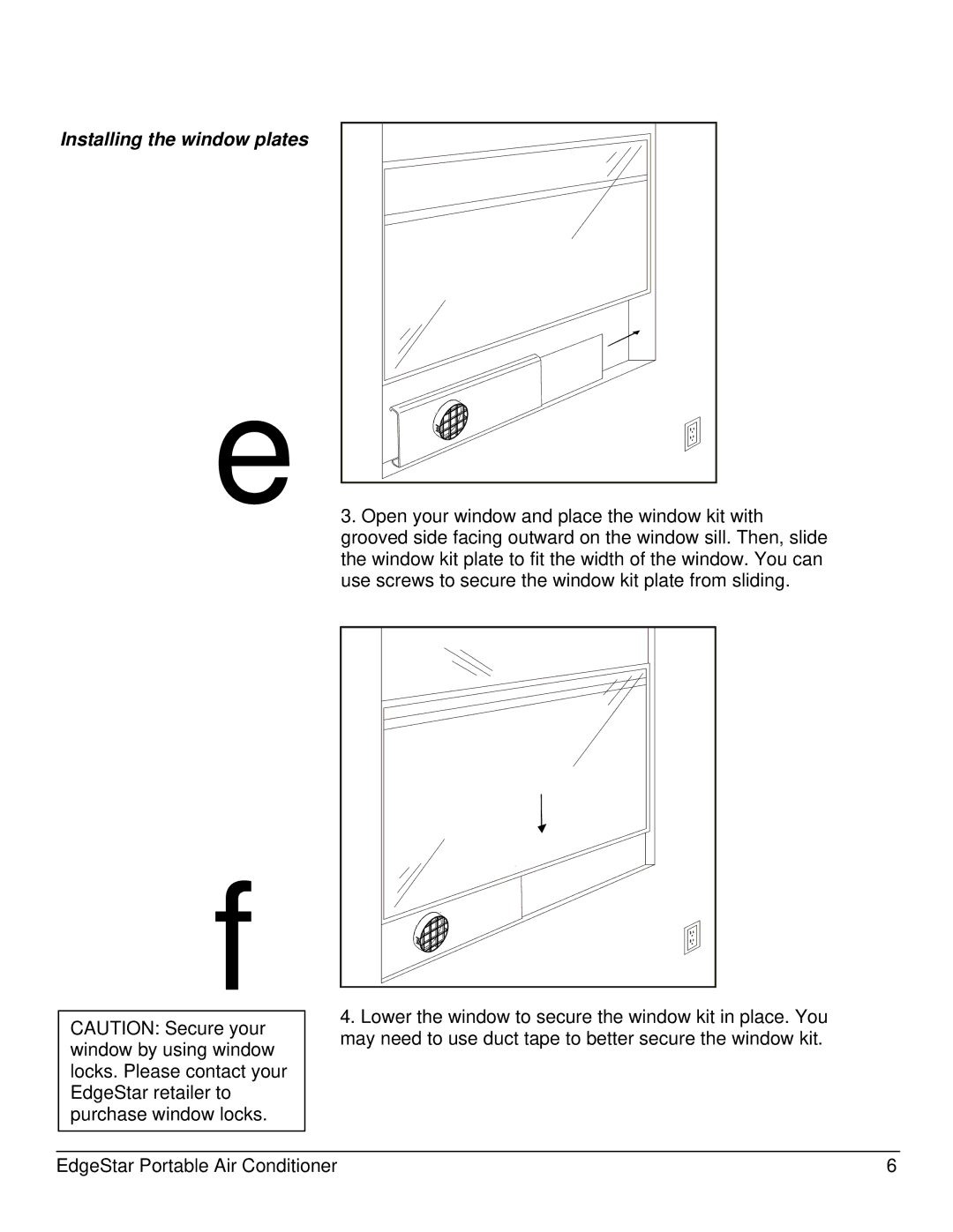 EdgeStar AP12005ECO owner manual Installing the window plates 