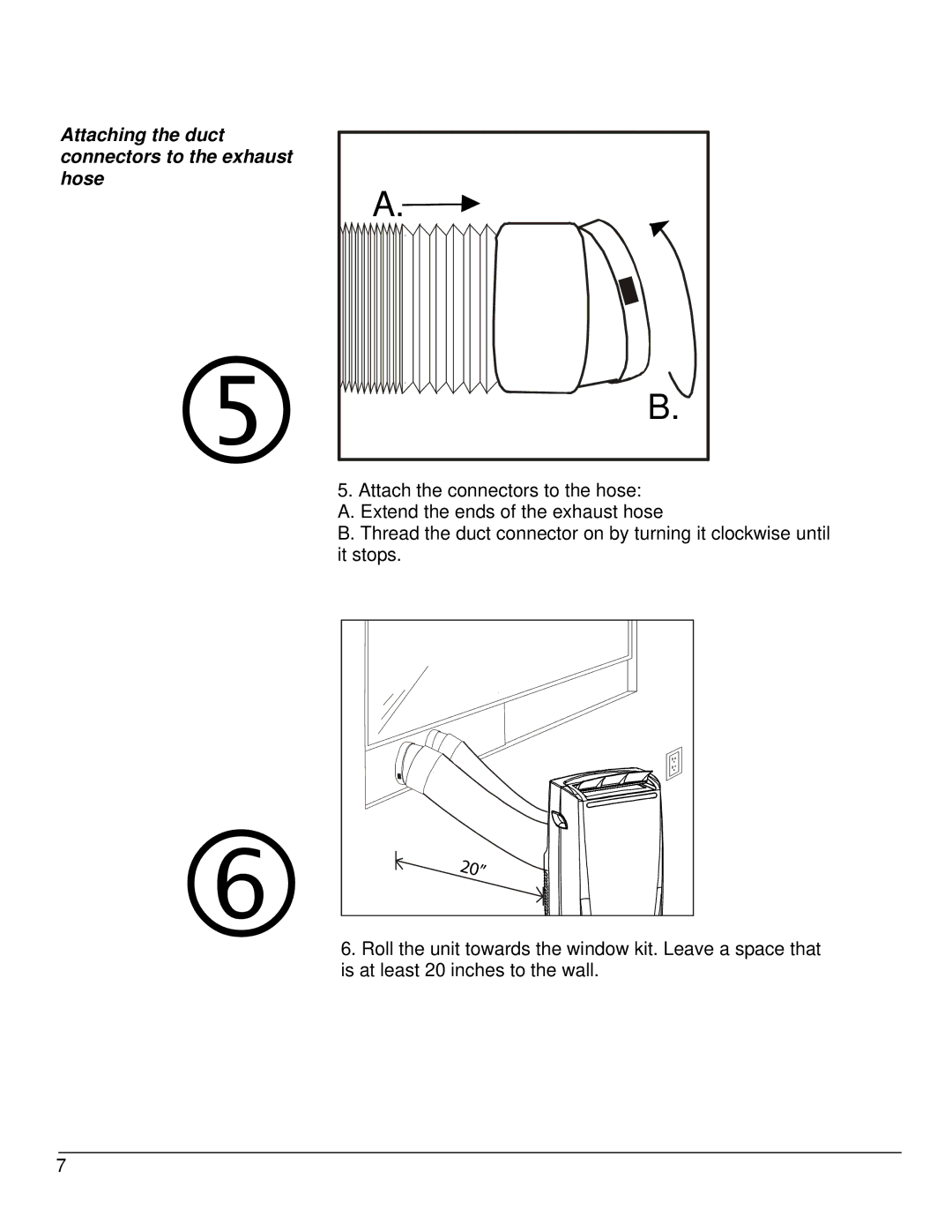 EdgeStar AP14000W owner manual Attaching the duct connectors to the exhaust hose 