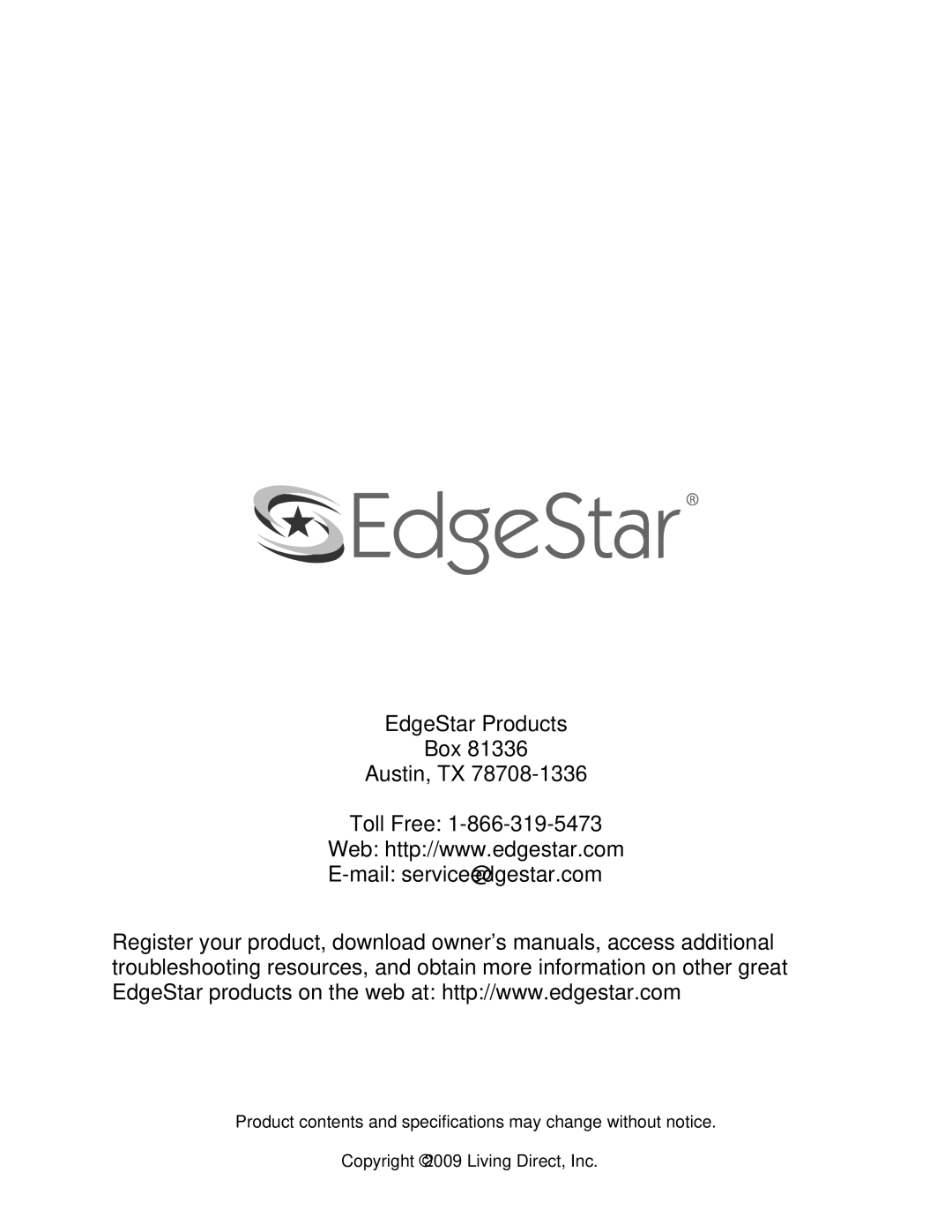 EdgeStar AP14000W owner manual 