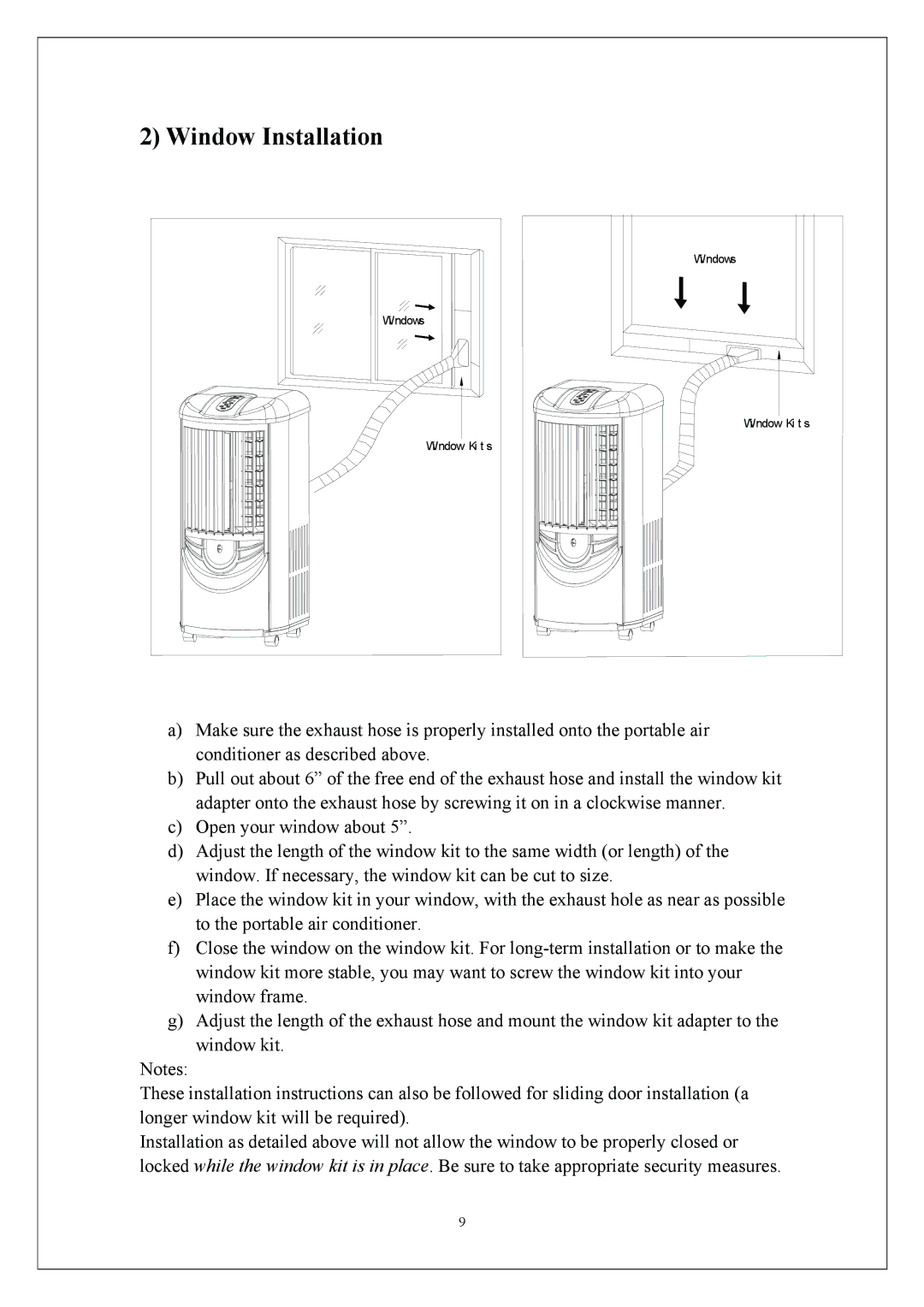 EdgeStar AP310SS manual Window Installation 