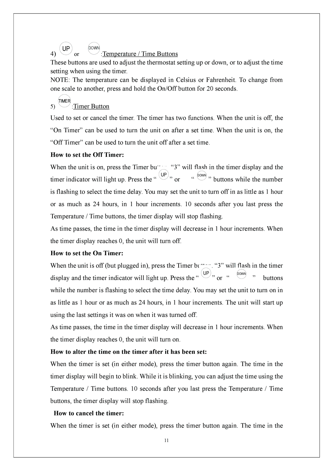 EdgeStar AP310SS manual How to set the Off Timer 