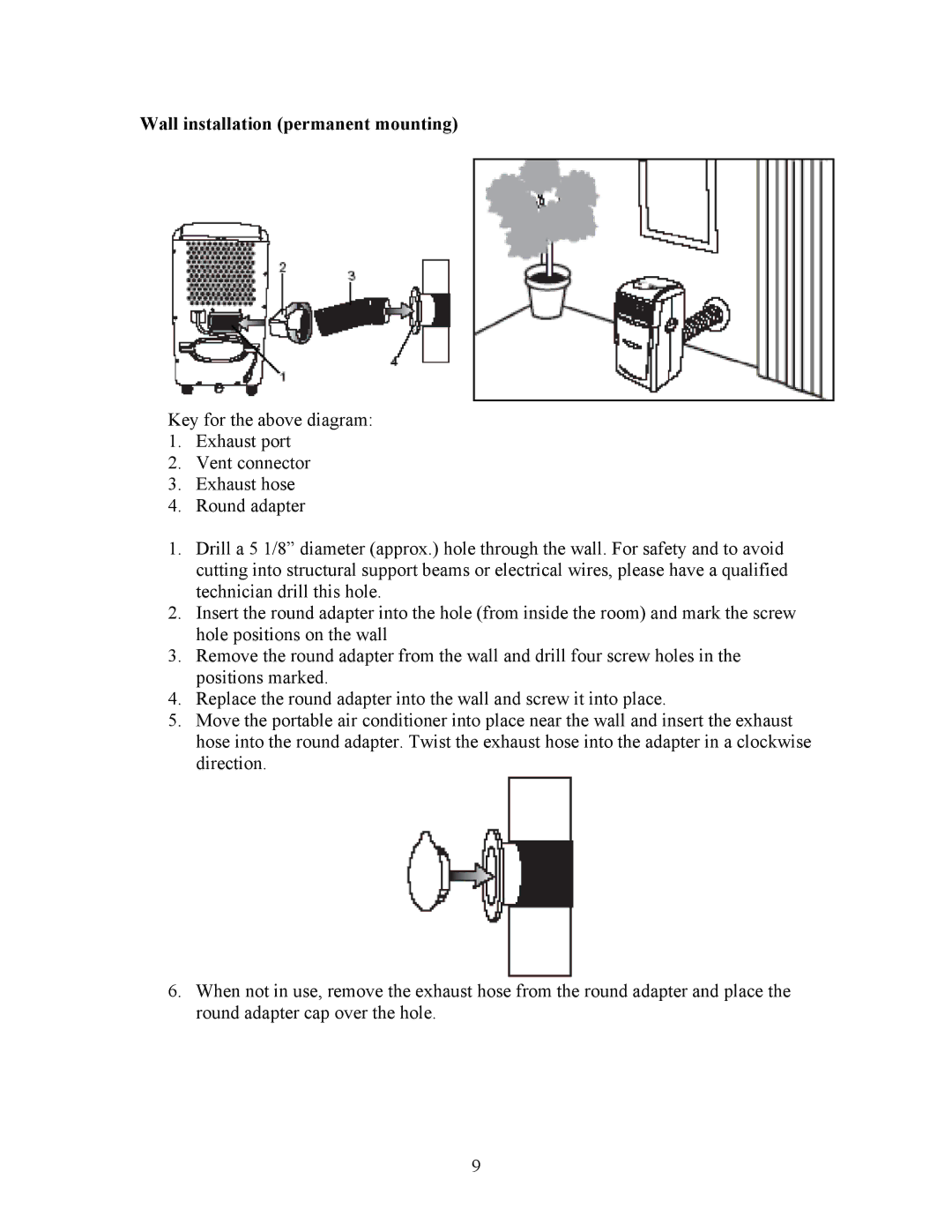 EdgeStar AP410HS manual Wall installation permanent mounting 