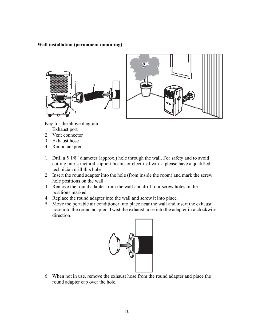 EdgeStar AP410W manual Wall installation permanent mounting 