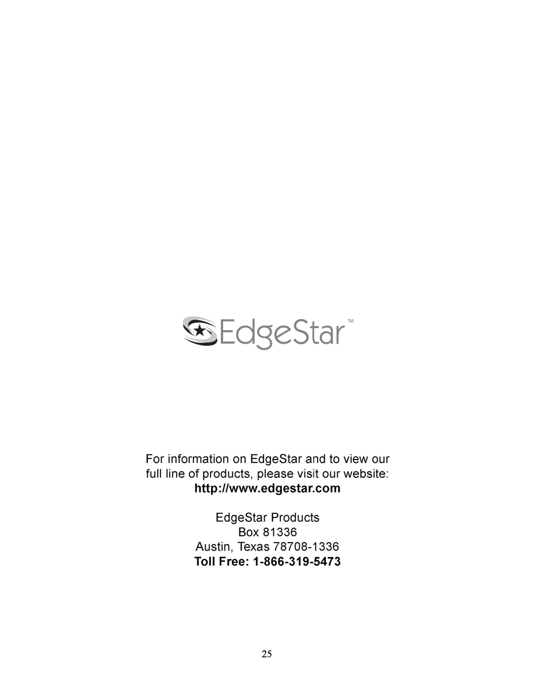 EdgeStar AP410W manual 