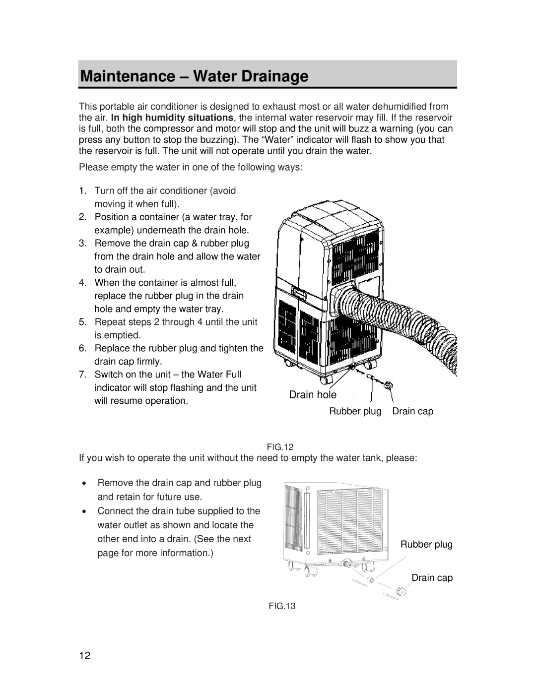 EdgeStar AP420HS owner manual Maintenance Water Drainage, Repeat steps 2 through 4 until the unit Is emptied 